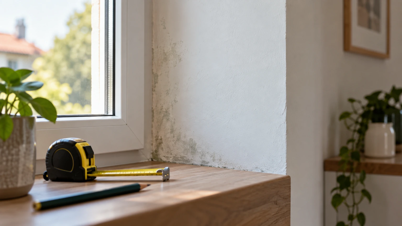 Mur intérieur observé à la lumière naturelle